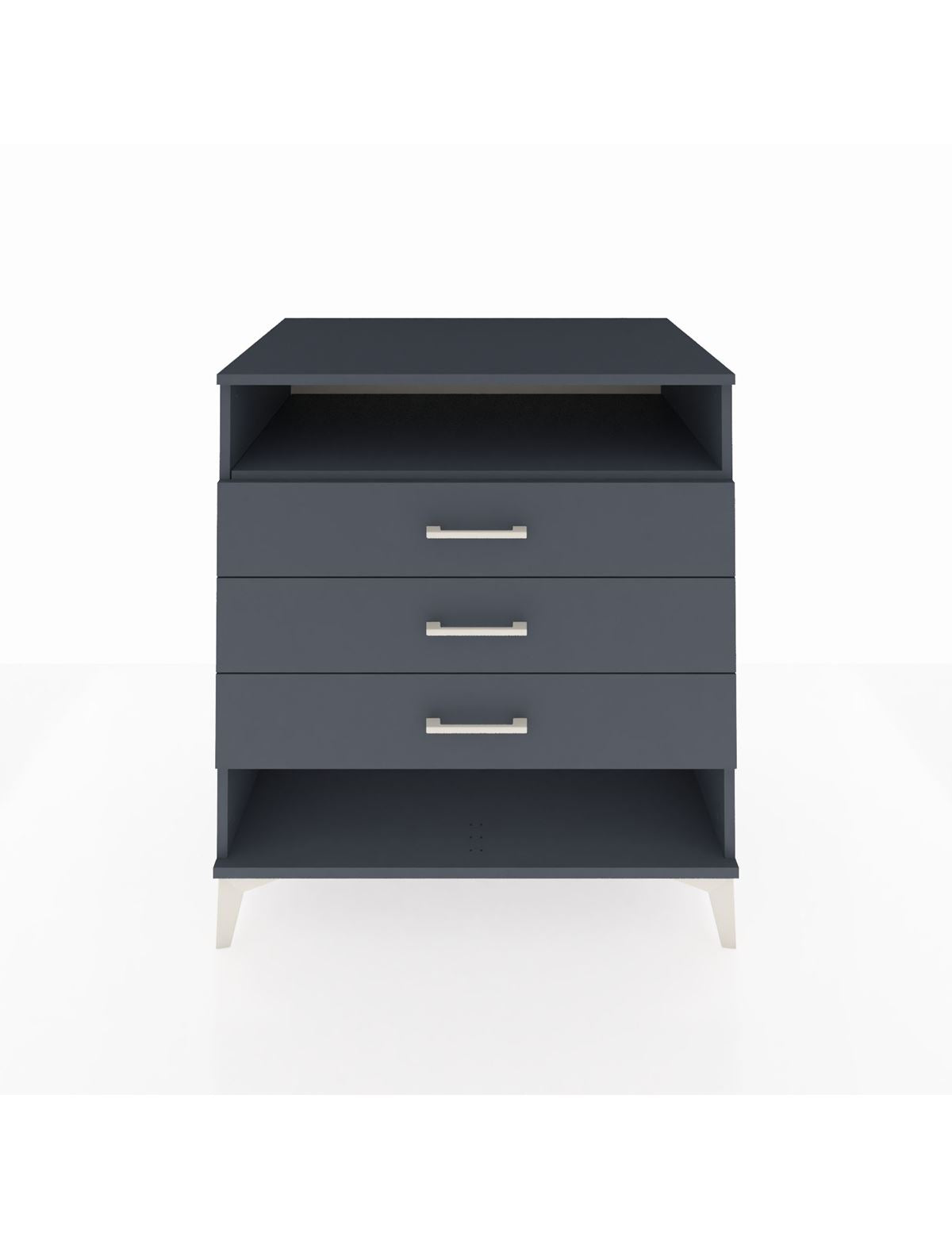 Kronos Şifonyer Tek Raflı 3 Çekmeceli 88x59x96 Antrasit-Antrasit