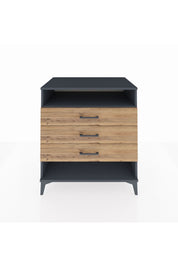 Kronos Şifonyer Tek Raflı 3 Çekmeceli 88x59x96 Antrasit-Çam