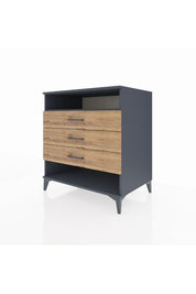 Kronos Şifonyer Tek Raflı 3 Çekmeceli 88x59x96 Antrasit-Çam