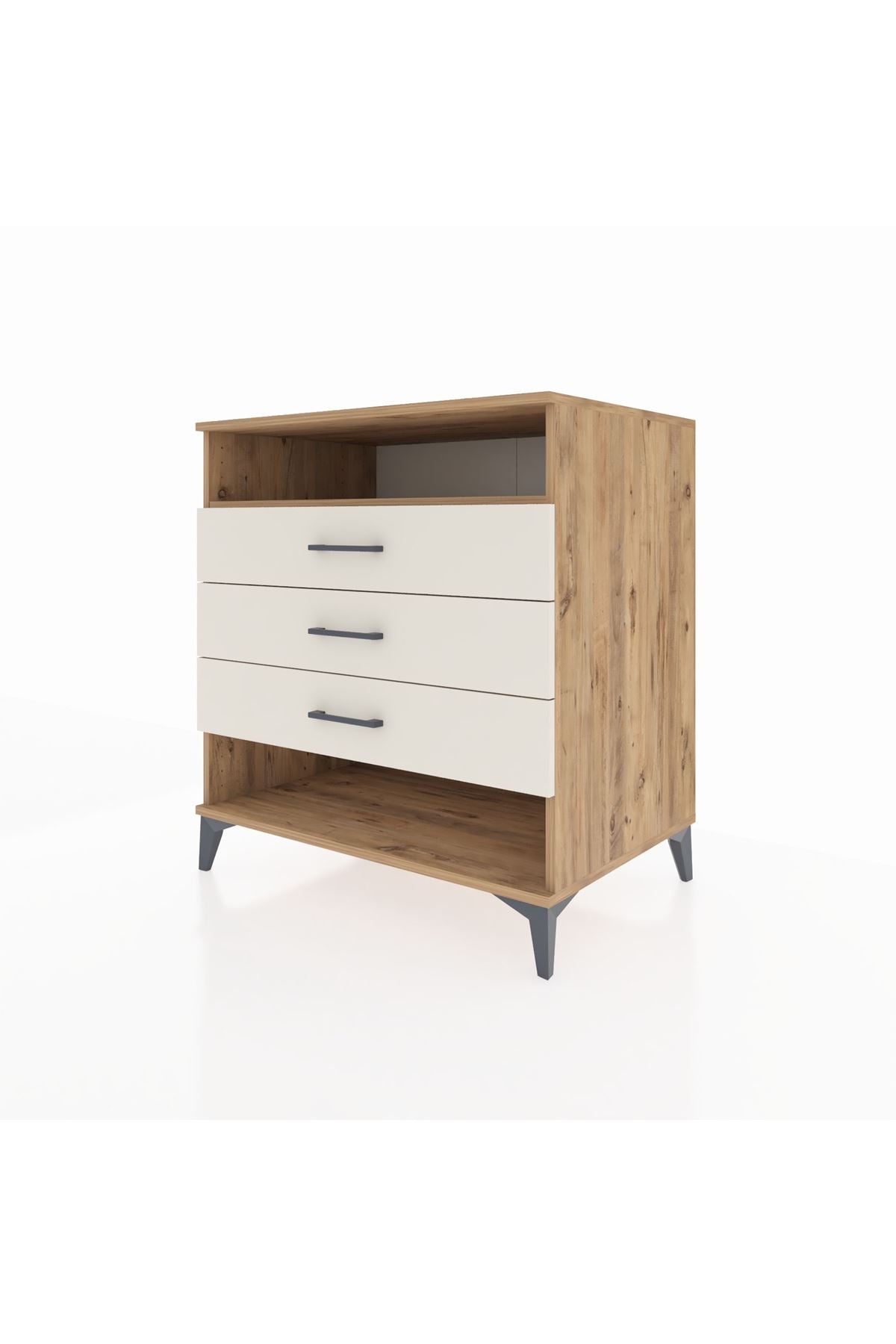 Kronos Şifonyer Tek Raflı 3 Çekmeceli 88x59x96 Çam-Aytaşı