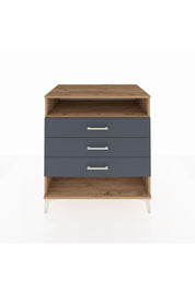 Kronos Şifonyer Tek Raflı 3 Çekmeceli 88x59x96 Çam-Antrasit