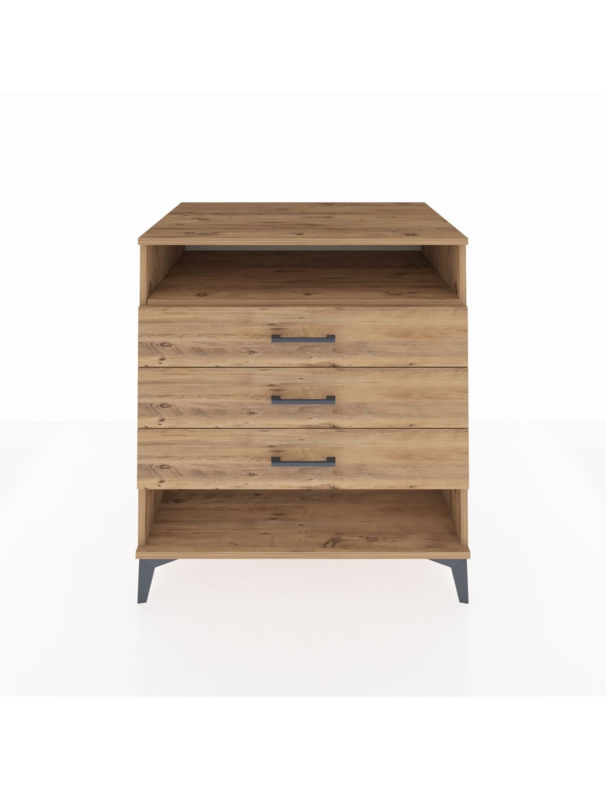 Kronos Şifonyer Tek Raflı 3 Çekmeceli 88x59x96 Çam-Çam