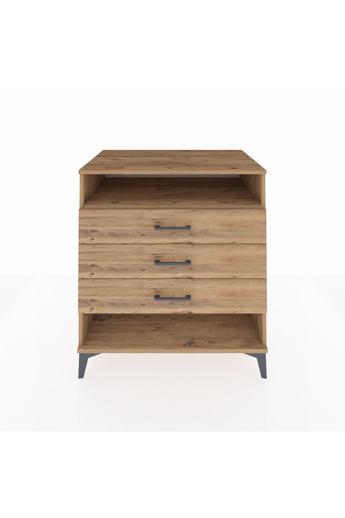 Kronos Şifonyer Tek Raflı 3 Çekmeceli 88x59x96 Çam-Çam