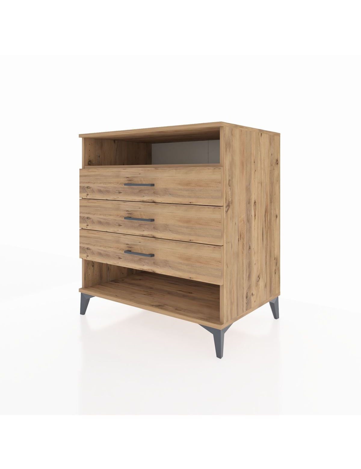 Kronos Şifonyer Tek Raflı 3 Çekmeceli 88x59x96 - S70M008V9C