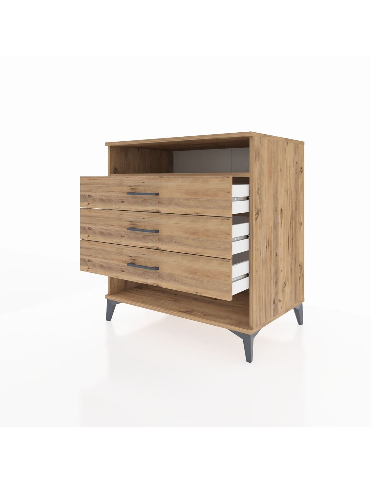 Kronos Şifonyer Tek Raflı 3 Çekmeceli 88x59x96 - S70M008V9C