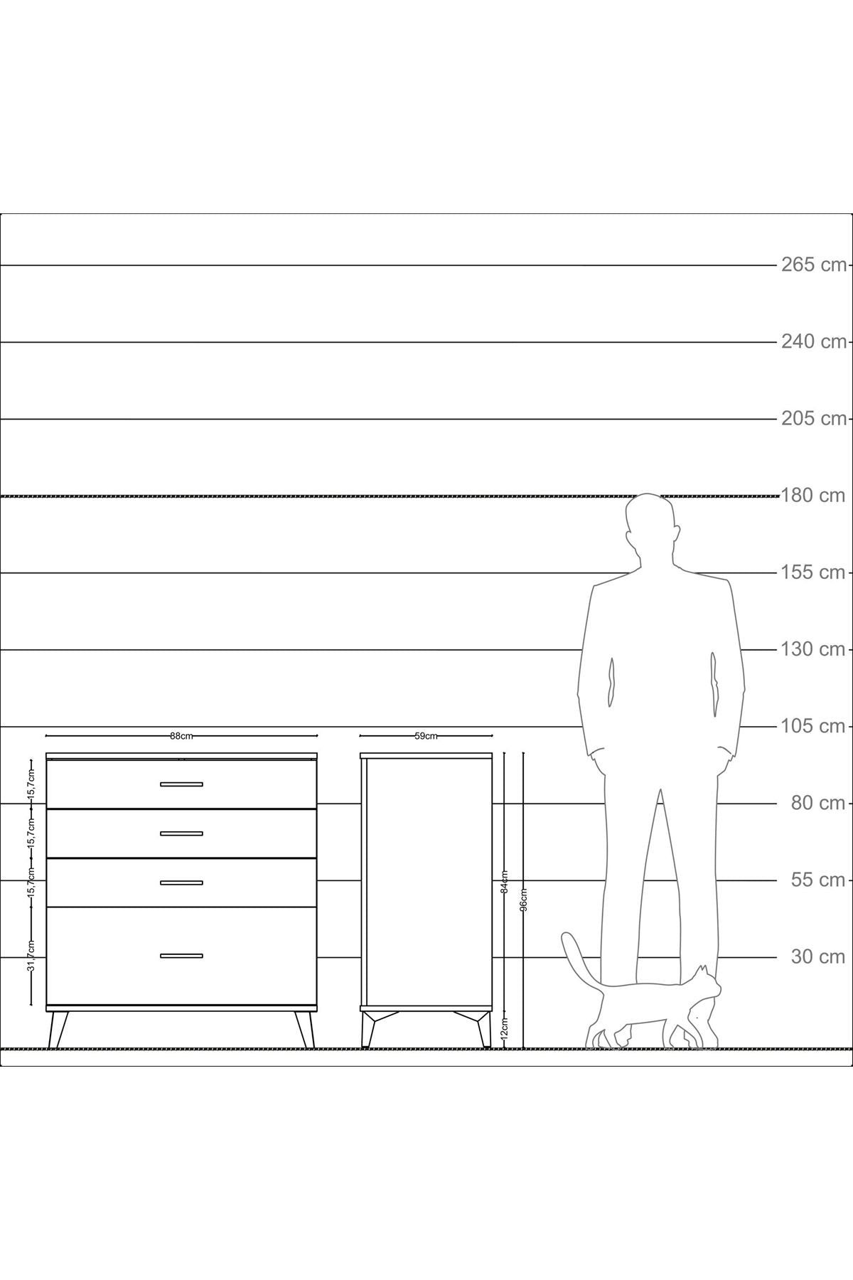 Kronos Şifonyer 4 Çekmeceli 88x59x96 Aytaşı-Aytaşı