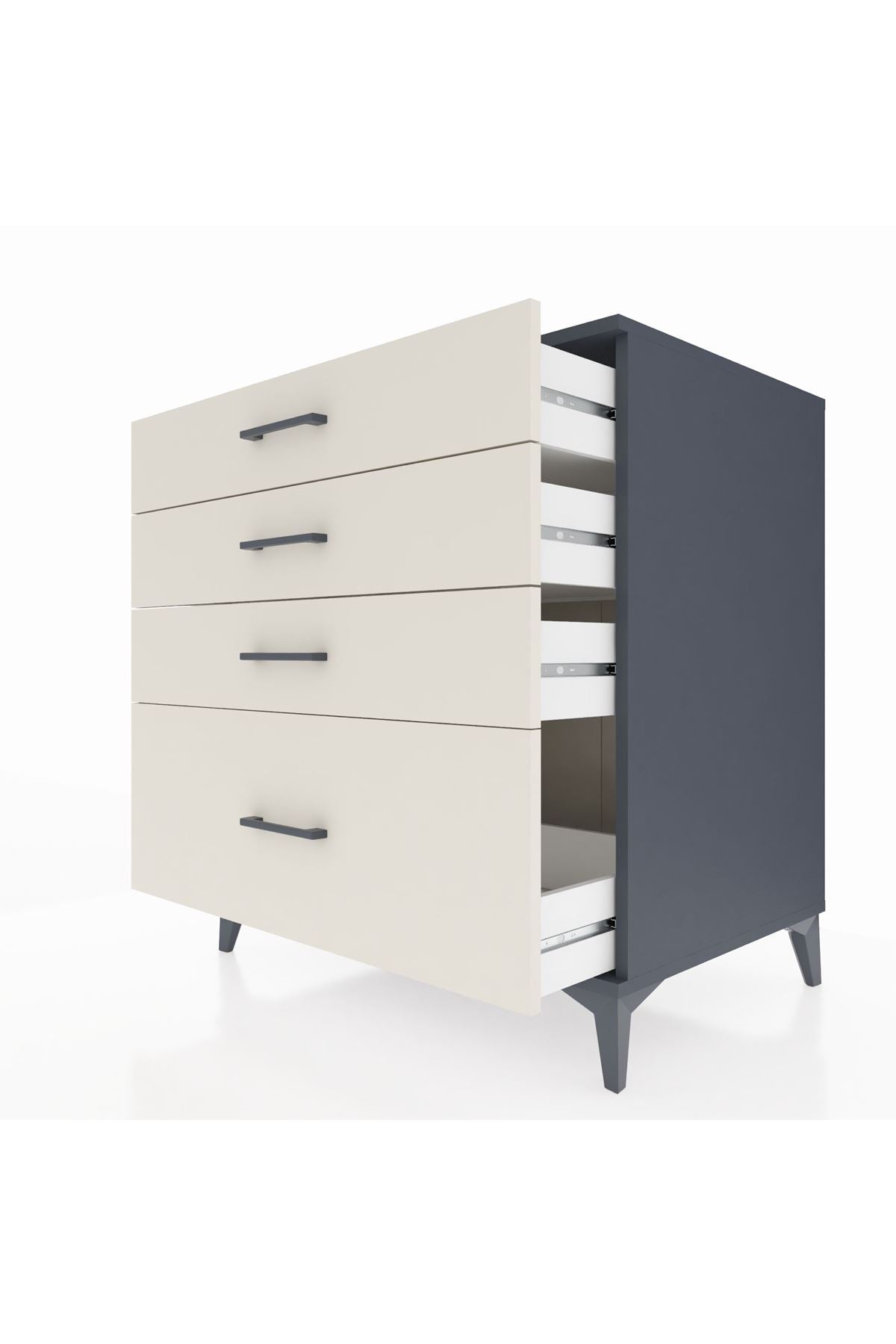 Kronos Şifonyer 4 Çekmeceli 88x59x96 Antrasit-Aytaşı