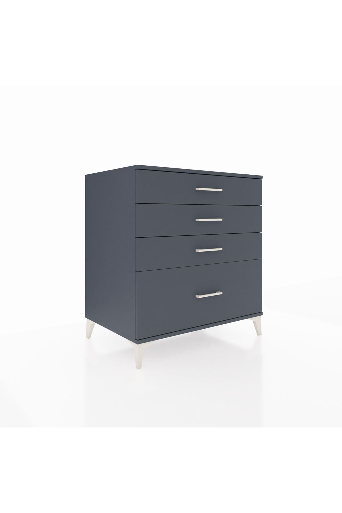 Kronos Şifonyer 4 Çekmeceli 88x59x96 Antrasit-Antrasit