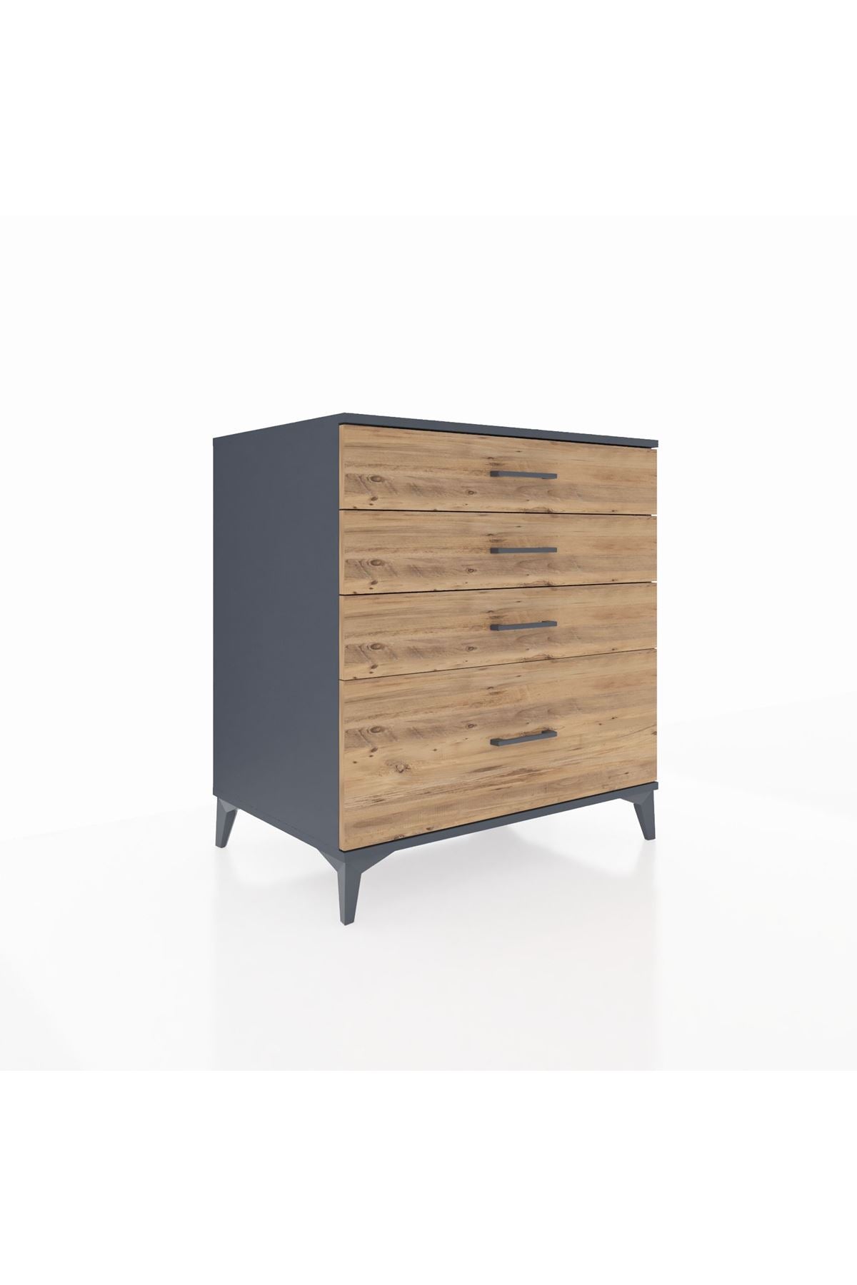 Kronos Şifonyer 4 Çekmeceli 88x59x96 Antrasit-Çam