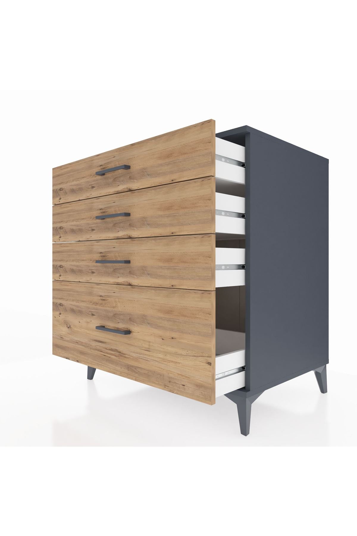 Kronos Şifonyer 4 Çekmeceli 88x59x96 Antrasit-Çam