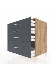 Kronos Şifonyer 4 Çekmeceli 88x59x96 Çam-Antrasit