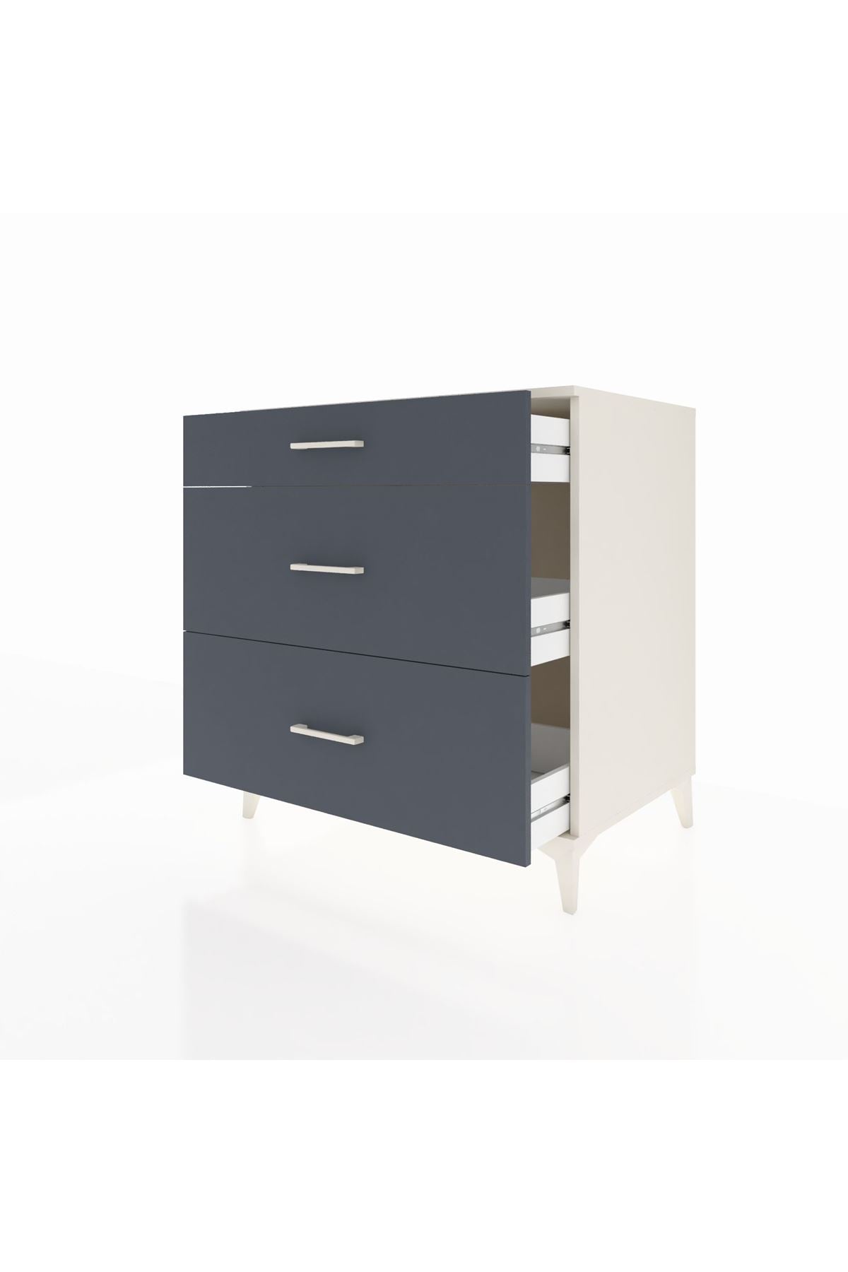 Kronos Şifonyer 3 Çekmeceli 88x59x96 Aytaşı-Antrasit