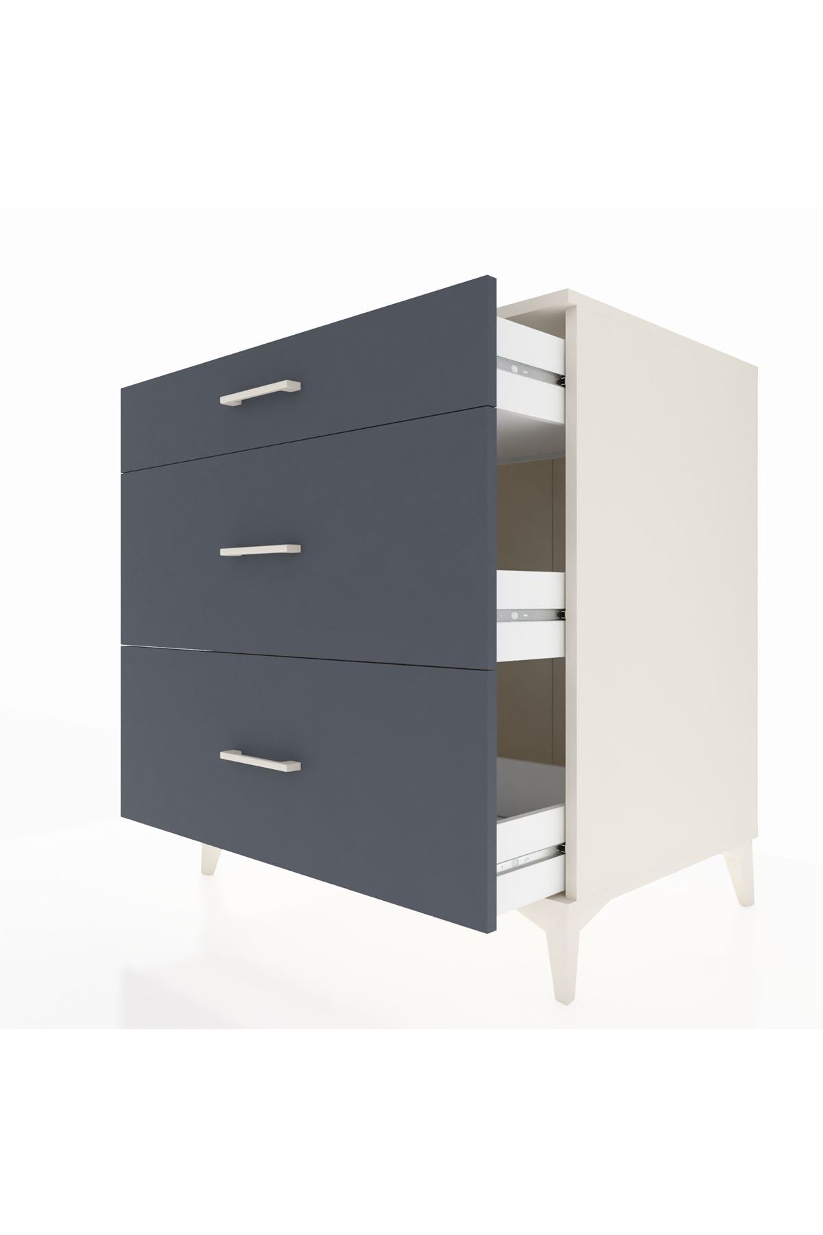 Kronos Şifonyer 3 Çekmeceli 88x59x96 Aytaşı-Antrasit