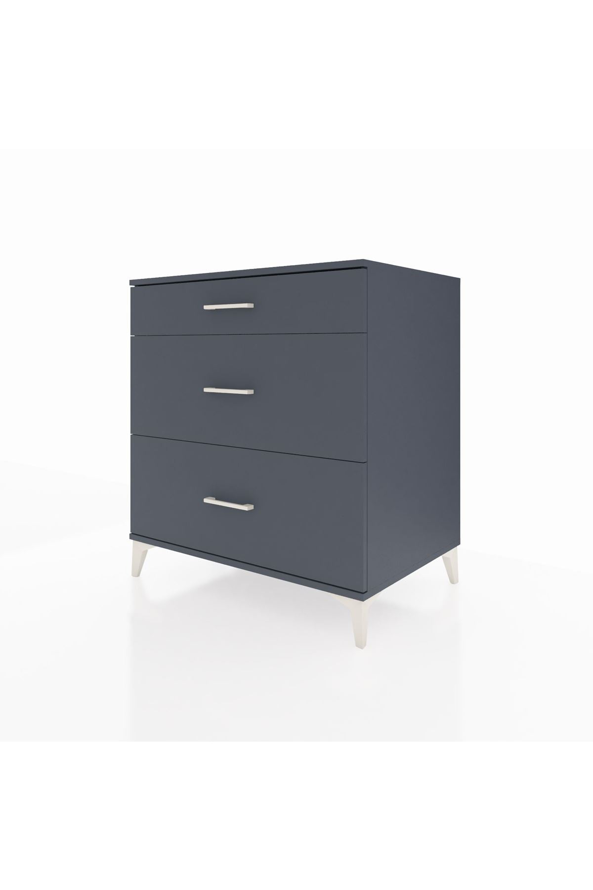 Kronos Şifonyer 3 Çekmeceli 88x59x96 Antrasit-Antrasit