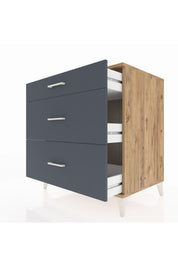 Kronos Şifonyer 3 Çekmeceli 88x59x96 Çam-Antrasit