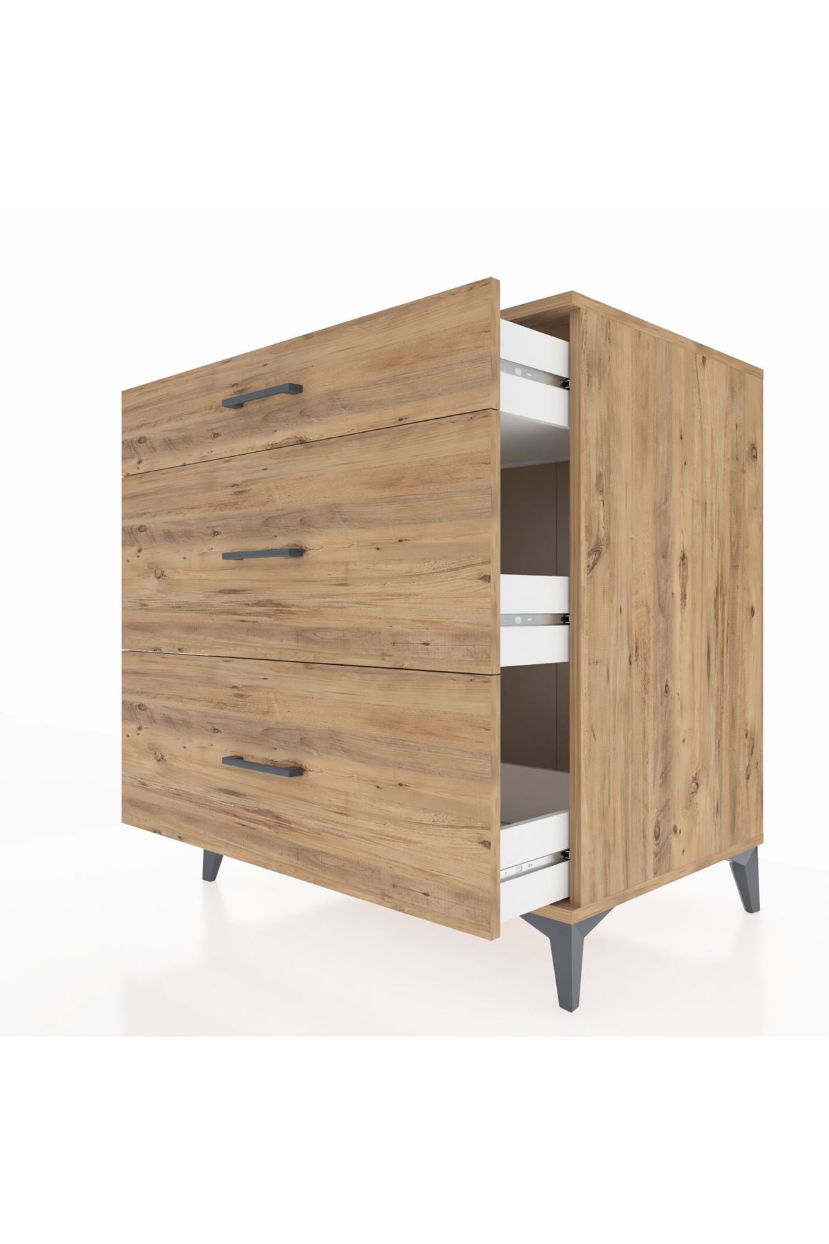 Kronos Şifonyer 3 Çekmeceli 88x59x96 Çam-Çam