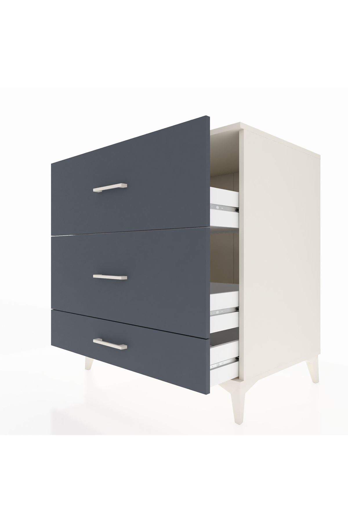 Kronos Şifonyer 3 Çekmeceli 88x59x96 Aytaşı-Antrasit