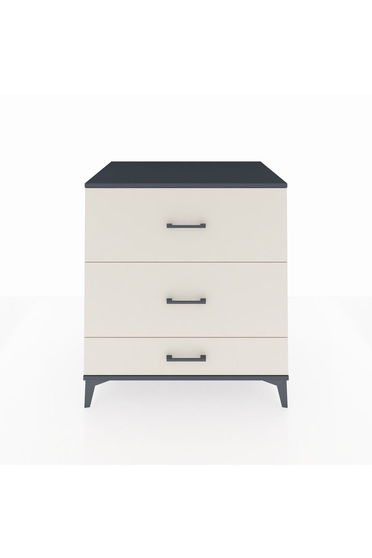 Kronos Şifonyer 3 Çekmeceli 88x59x96 Antrasit-Aytaşı