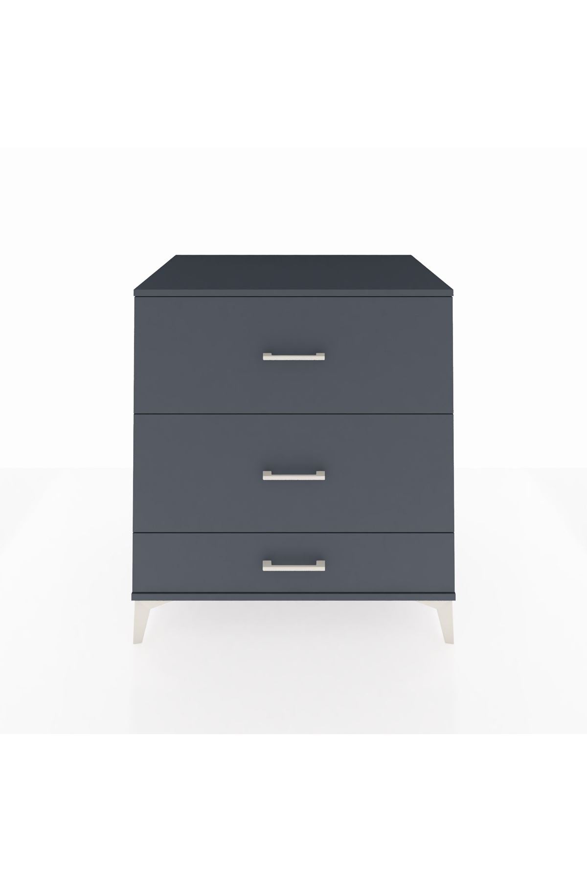 Kronos Şifonyer 3 Çekmeceli 88x59x96 Antrasit-Antrasit