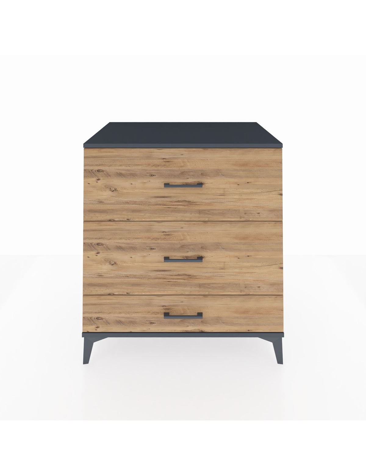 Kronos Şifonyer 3 Çekmeceli 88x59x96 Antrasit-Çam