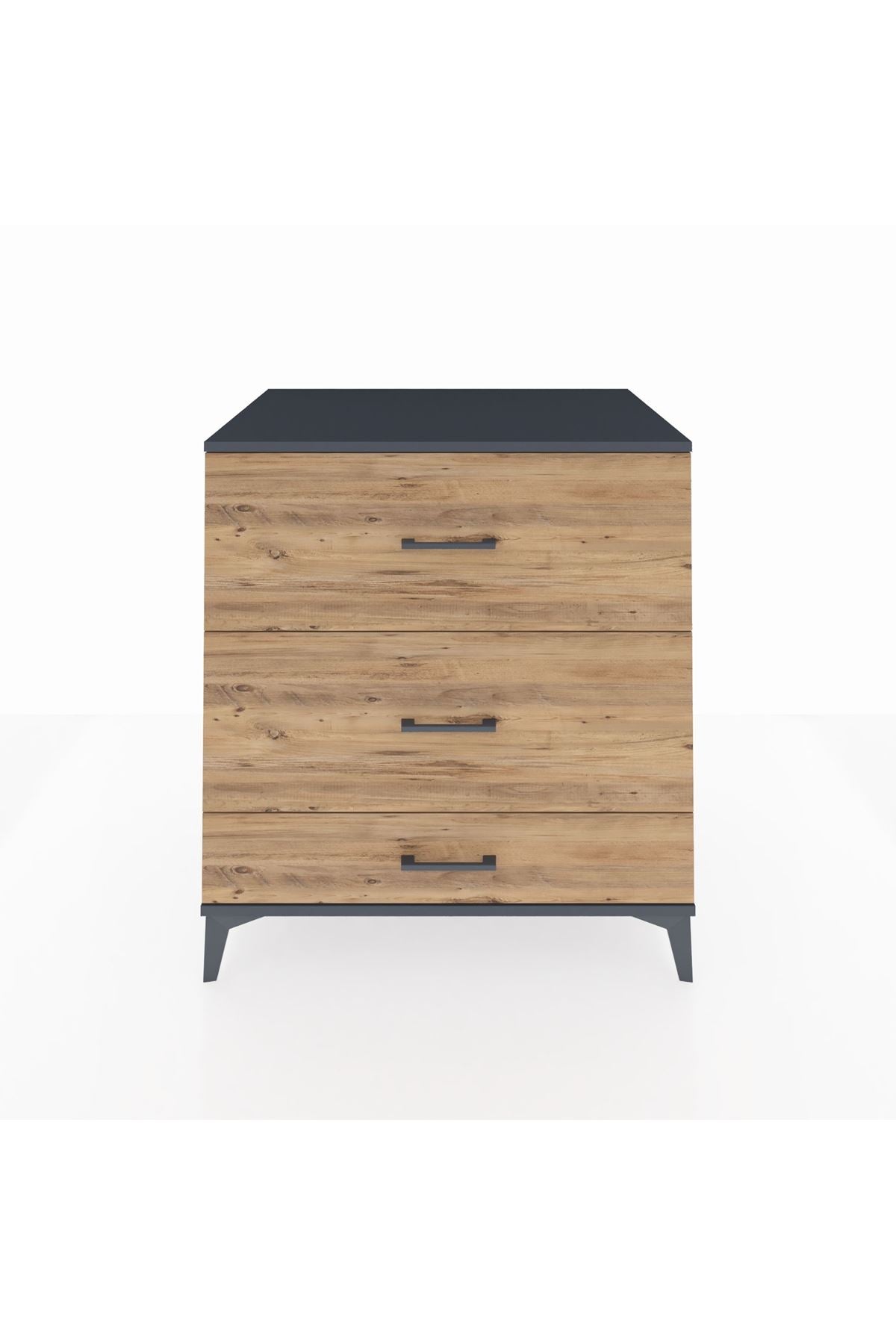 Kronos Şifonyer 3 Çekmeceli 88x59x96 Antrasit-Çam