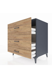 Kronos Şifonyer 3 Çekmeceli 88x59x96 Antrasit-Çam
