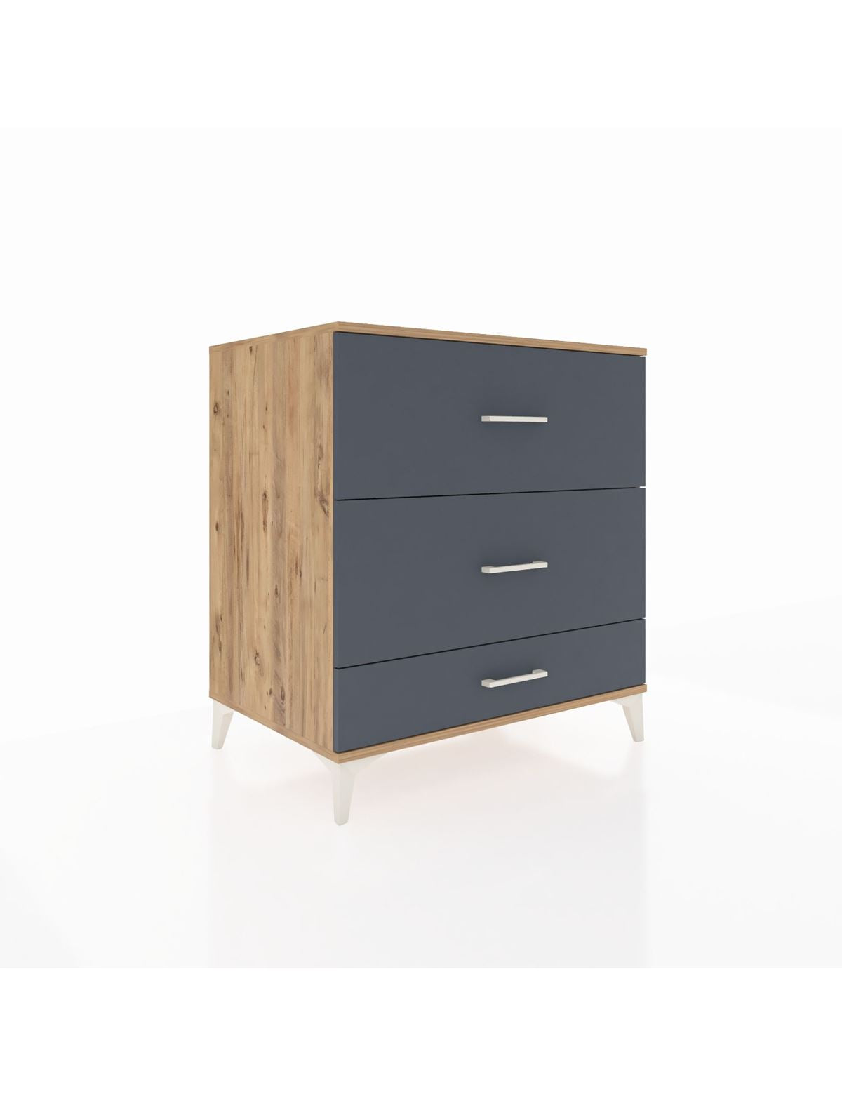 Kronos Şifonyer 3 Çekmeceli 88x59x96 Çam-Antrasit