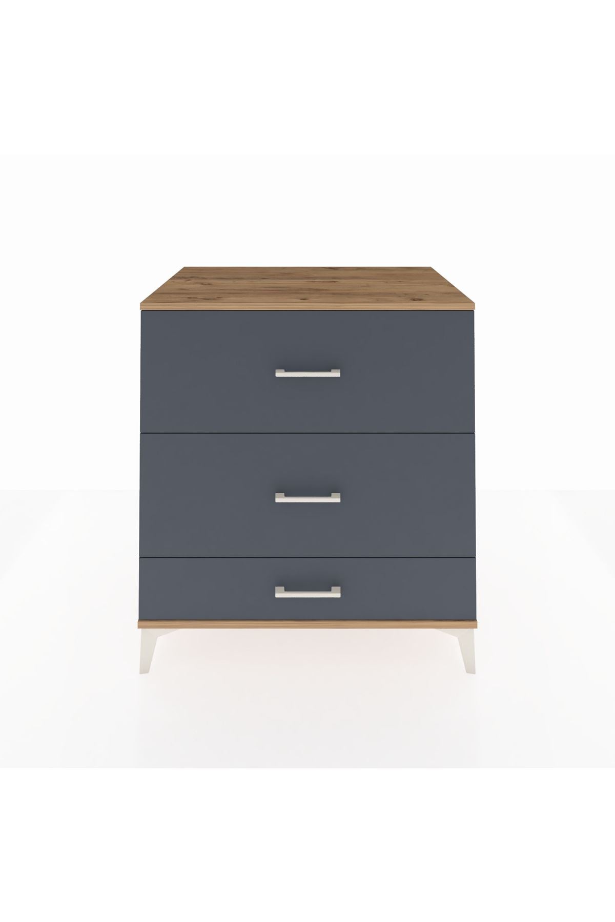 Kronos Şifonyer 3 Çekmeceli 88x59x96 Çam-Antrasit