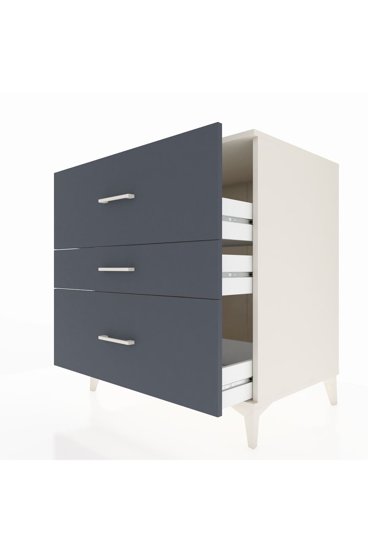 Kronos Şifonyer 3 Çekmeceli 88x59x96 Aytaşı-Antrasit