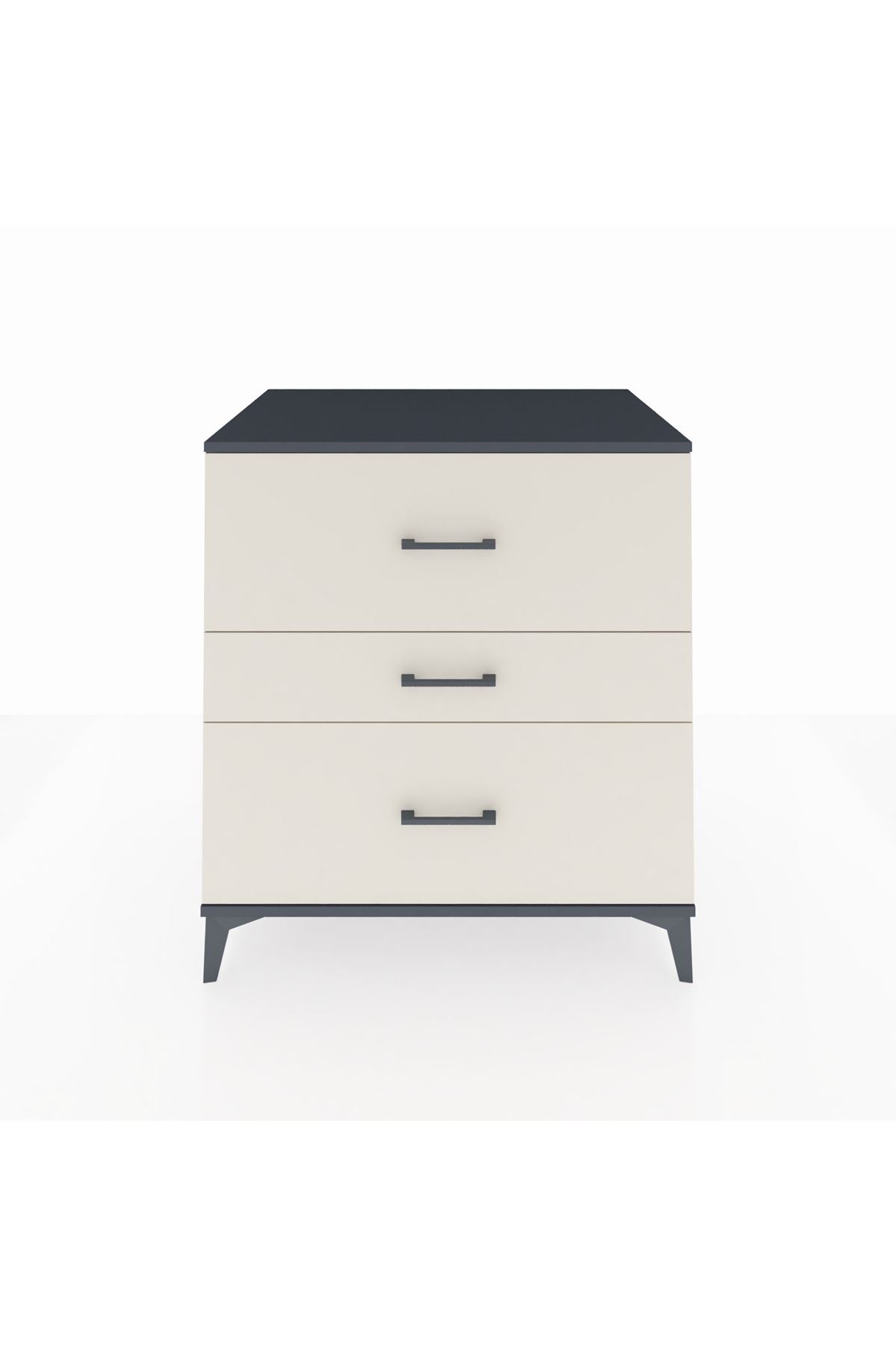 Kronos Şifonyer 3 Çekmeceli 88x59x96 Antrasit-Aytaşı