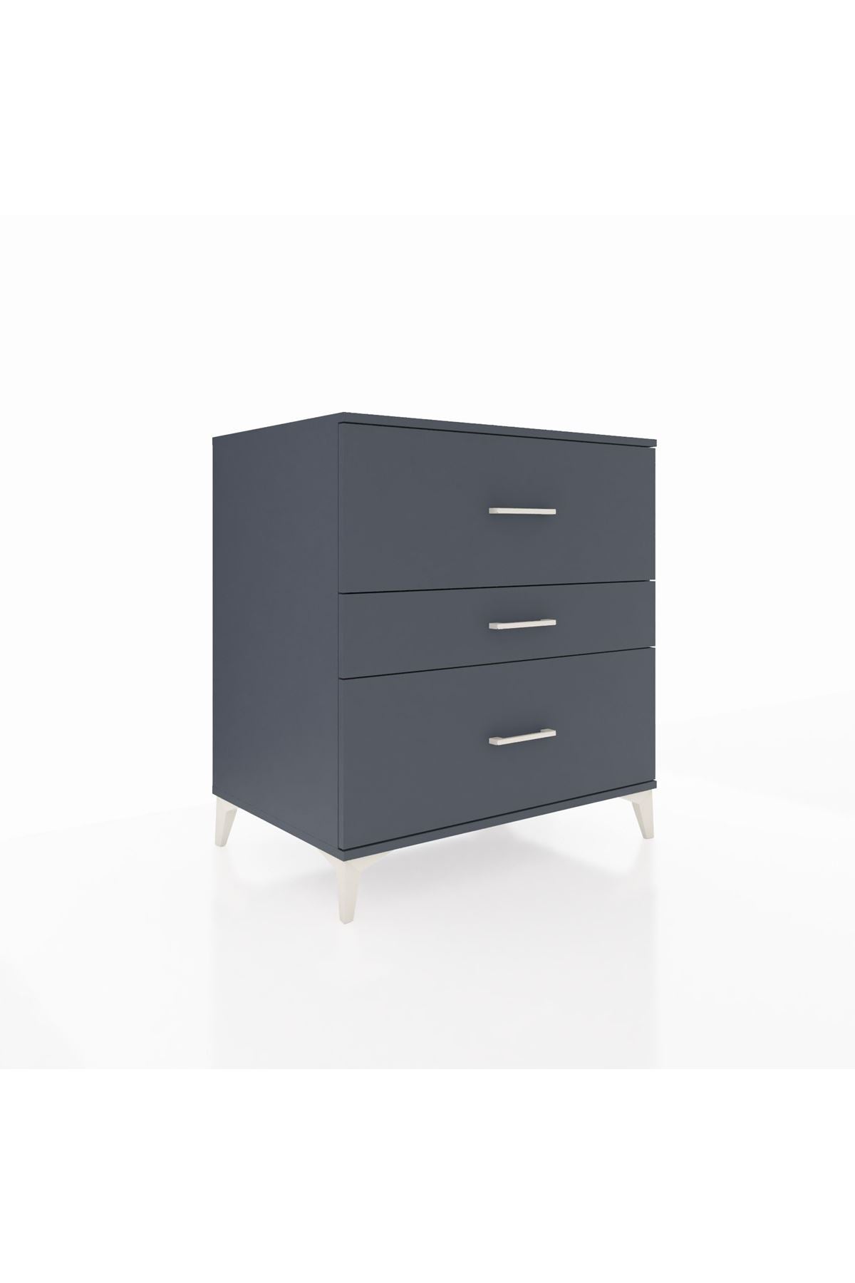 Kronos Şifonyer 3 Çekmeceli 88x59x96 Antrasit-Antrasit