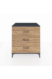 Kronos Şifonyer 3 Çekmeceli 88x59x96 Antrasit-Çam