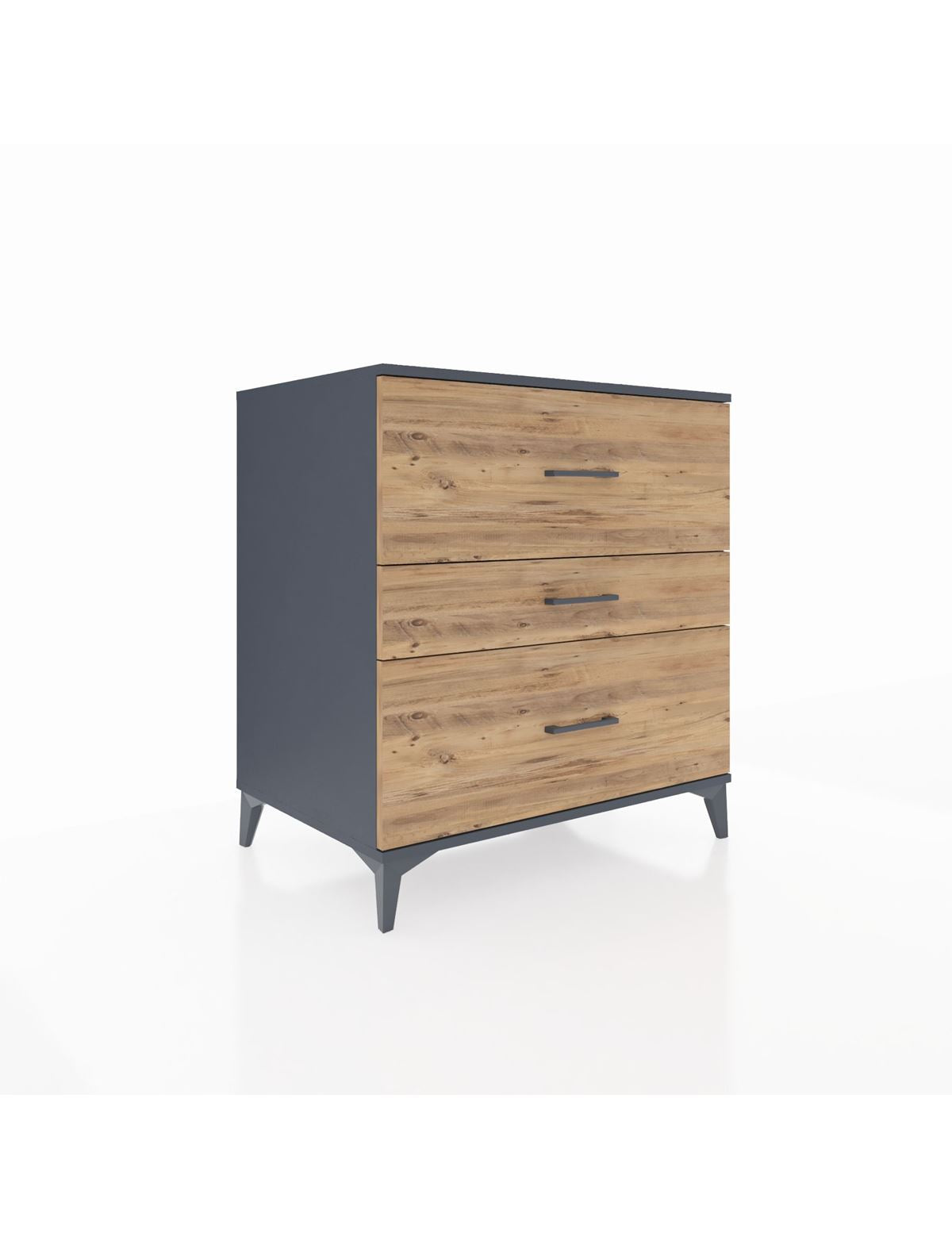 Kronos Şifonyer 3 Çekmeceli 88x59x96 Antrasit-Çam