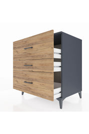 Kronos Şifonyer 3 Çekmeceli 88x59x96 Antrasit-Çam