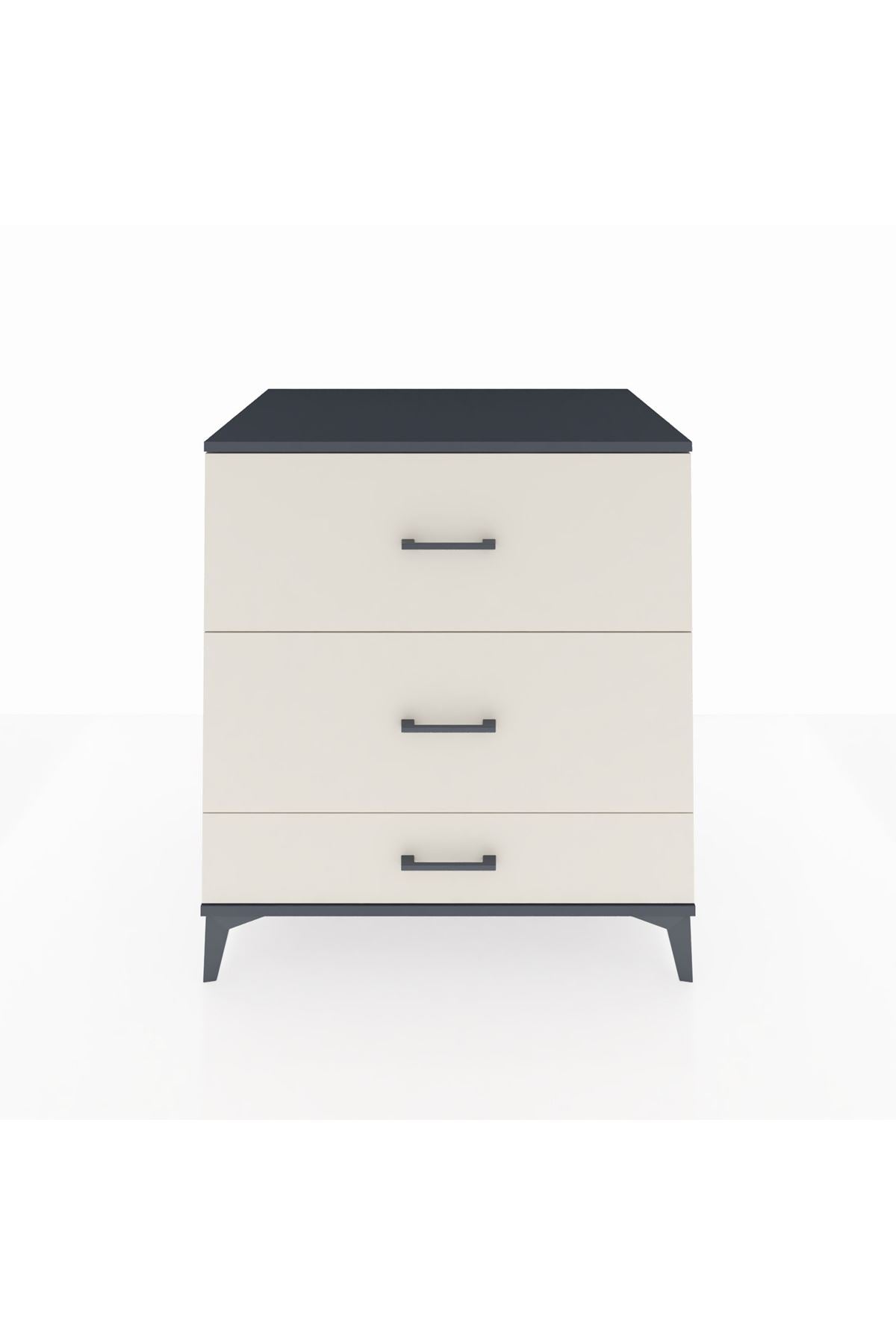 Kronos Şifonyer 3 Çekmeceli 88x59x96 Antrasit-Aytaşı