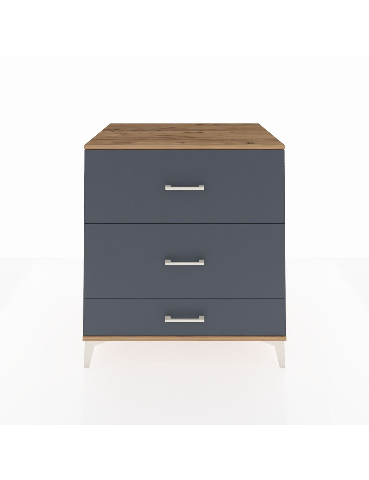 Kronos Şifonyer 3 Çekmeceli 88x59x96 Çam-Antrasit