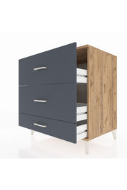 Kronos Şifonyer 3 Çekmeceli 88x59x96 Çam-Antrasit