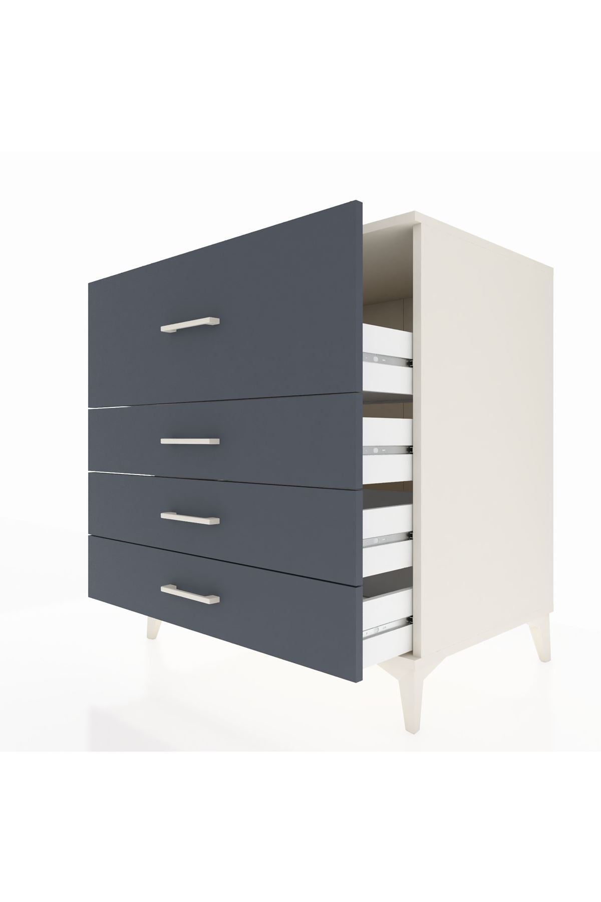 Kronos Şifonyer 4 Çekmeceli 88x59x96 Aytaşı-Antrasit