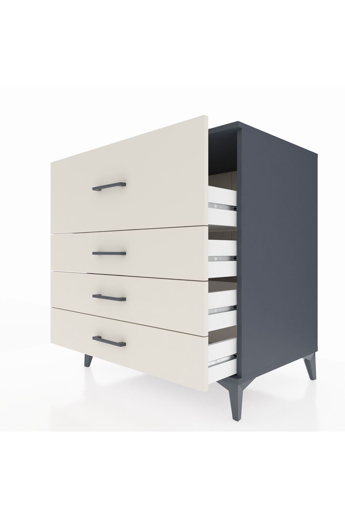 Kronos Şifonyer 4 Çekmeceli 88x59x96 Antrasit-Aytaşı