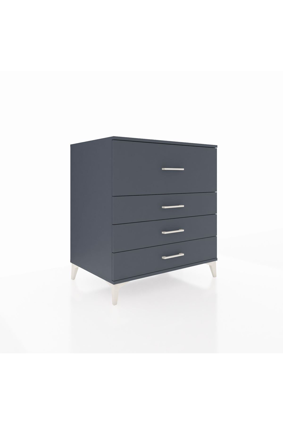 Kronos Şifonyer 4 Çekmeceli 88x59x96 Antrasit-Antrasit