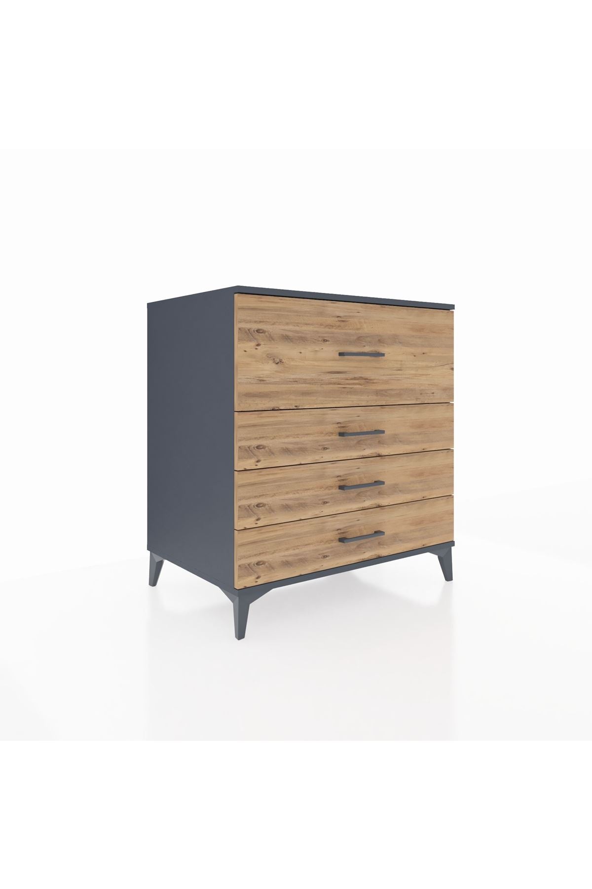 Kronos Şifonyer 4 Çekmeceli 88x59x96 Antrasit-Çam