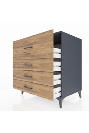 Kronos Şifonyer 4 Çekmeceli 88x59x96 Antrasit-Çam