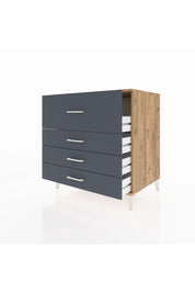 Kronos Şifonyer 4 Çekmeceli 88x59x96 Çam-Antrasit