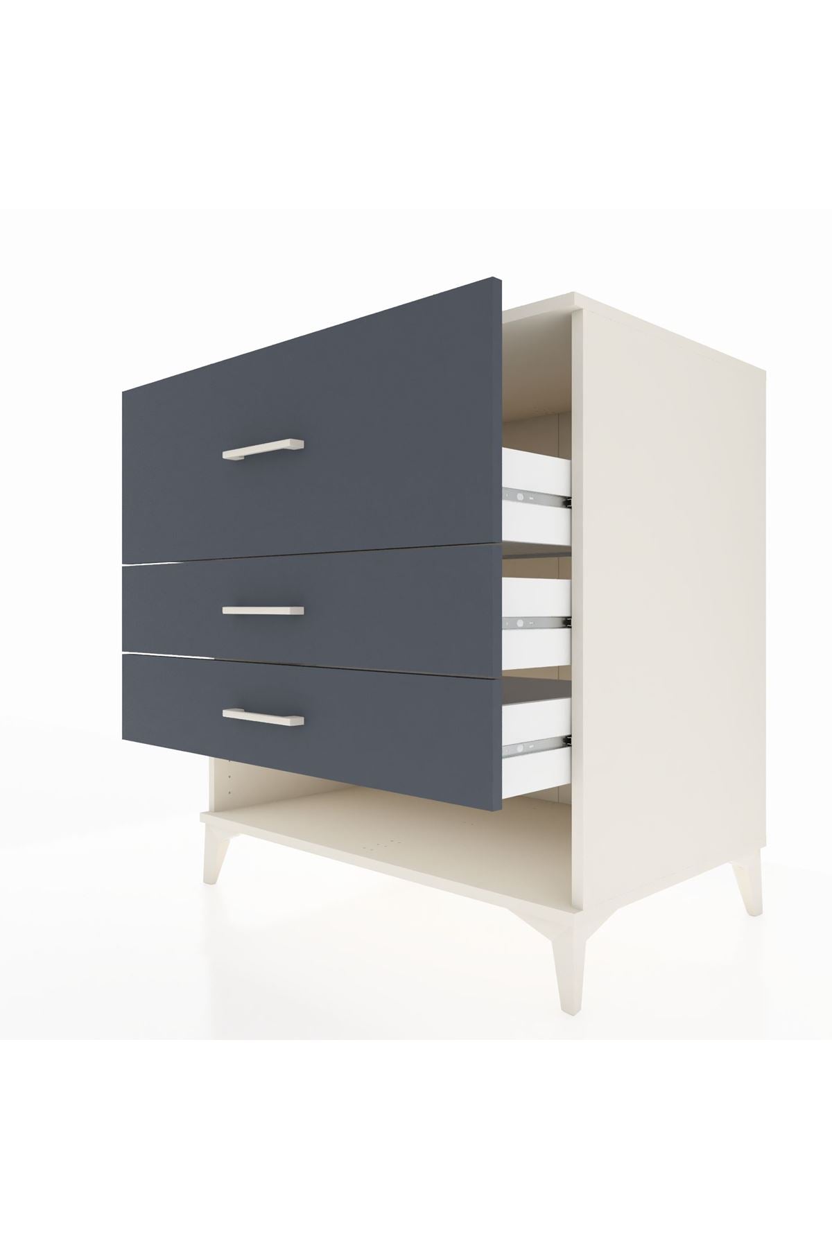 Kronos Şifonyer 3 Çekmeceli 88x59x96 Aytaşı-Antrasit