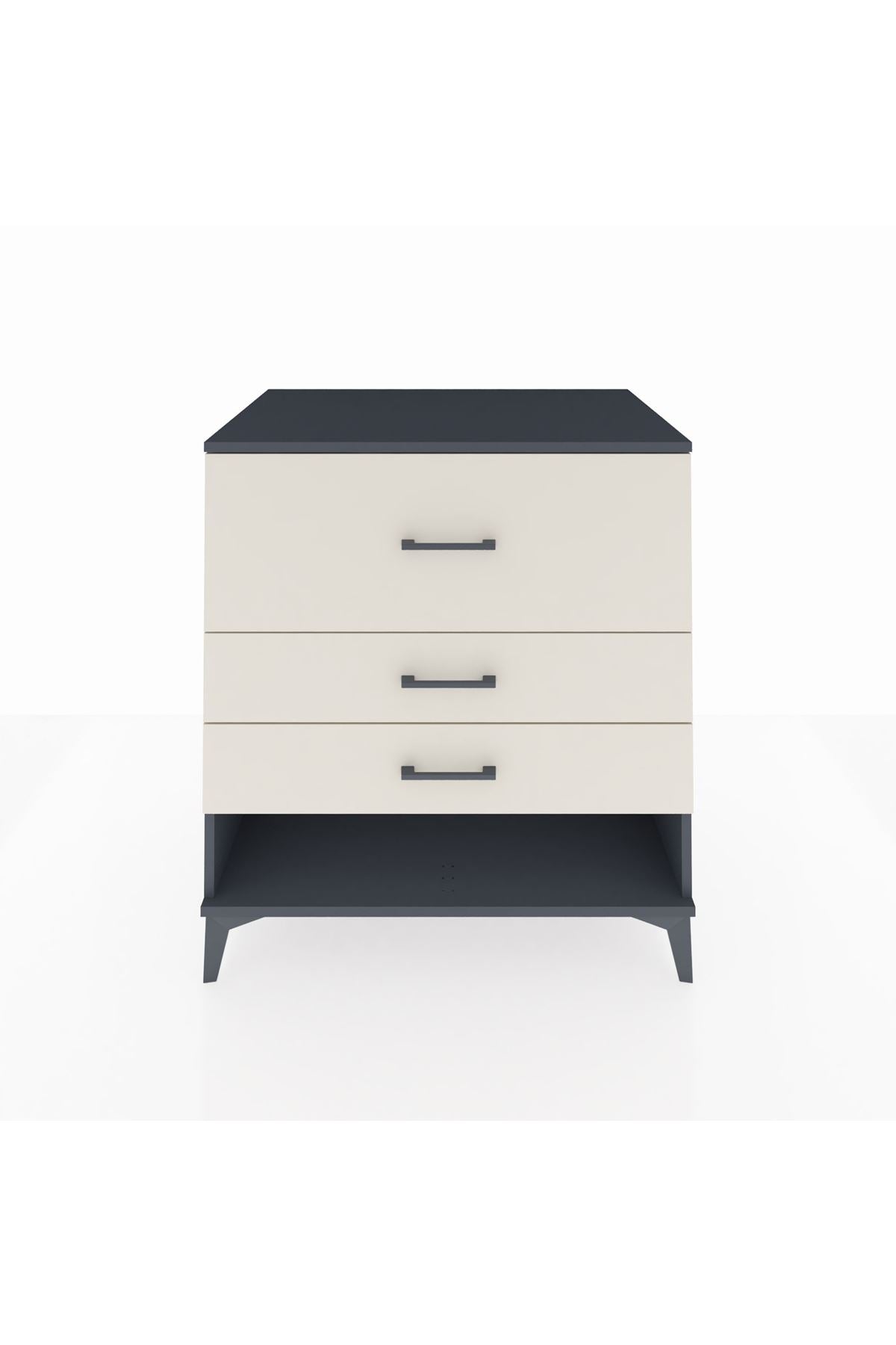 Kronos Şifonyer 3 Çekmeceli 88x59x96 Antrasit-Aytaşı