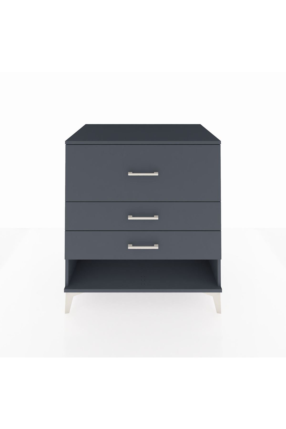 Kronos Şifonyer 3 Çekmeceli 88x59x96 Antrasit-Antrasit