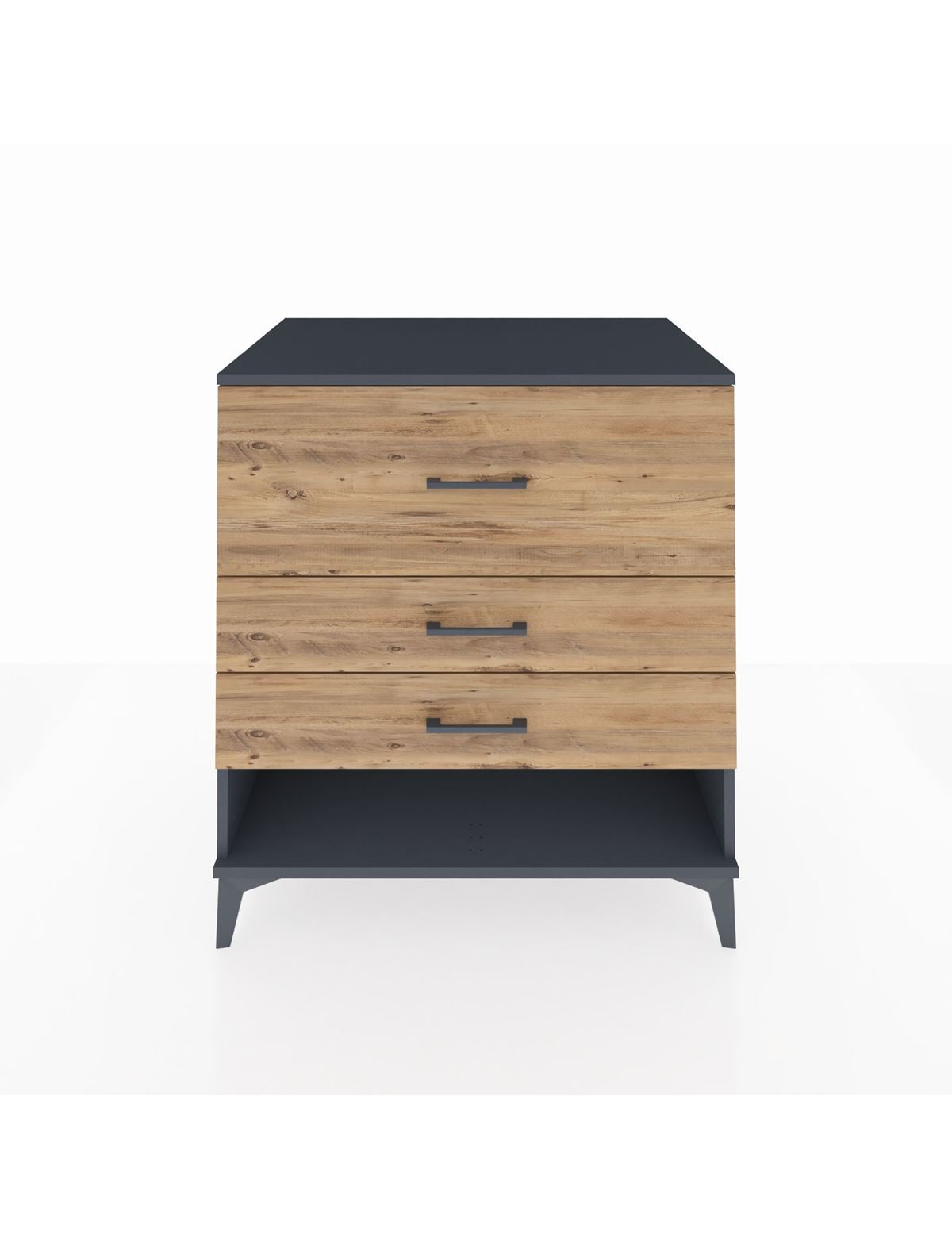 Kronos Şifonyer 3 Çekmeceli 88x59x96 Antrasit-Çam