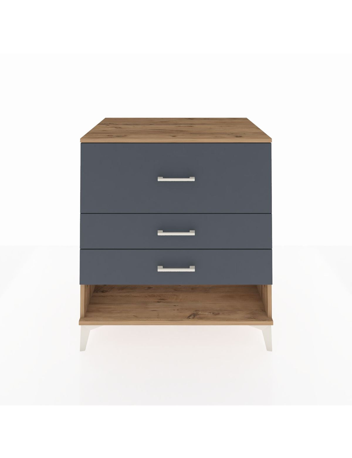 Kronos Şifonyer 3 Çekmeceli 88x59x96 Çam-Antrasit