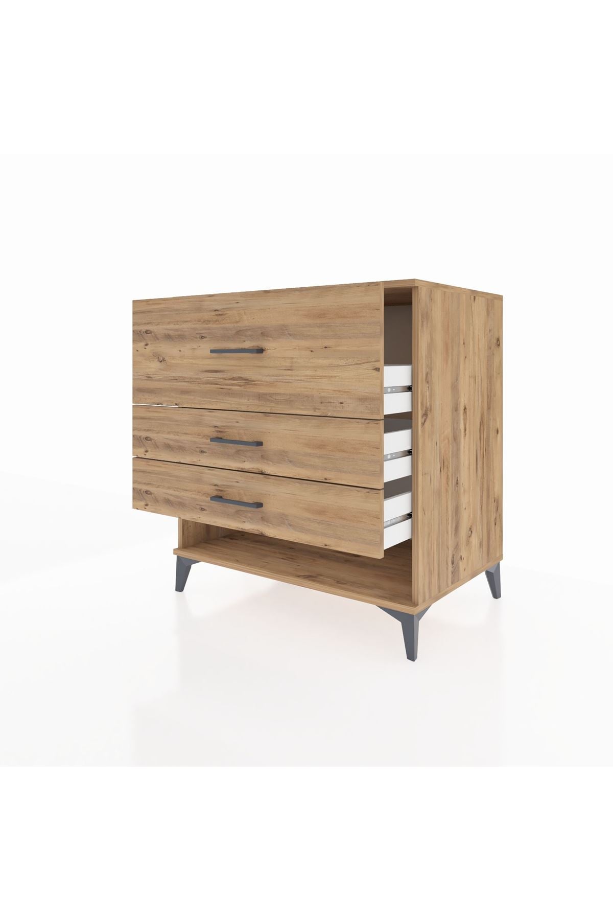 Kronos Şifonyer 3 Çekmeceli 88x59x96 Çam-Çam