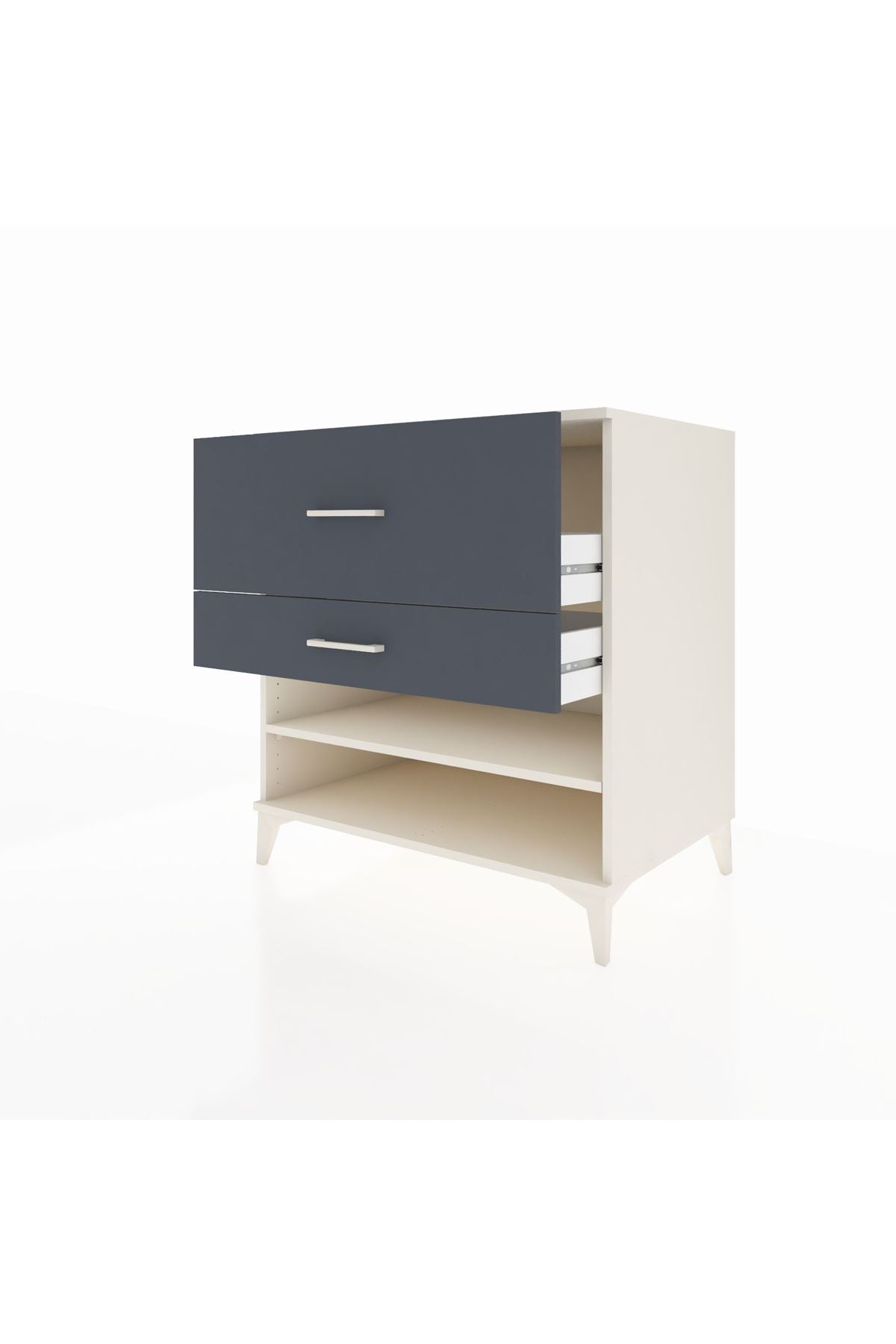 Kronos Şifonyer Tek Raflı 2 Çekmeceli 88x59x96 Aytaşı-Antrasit